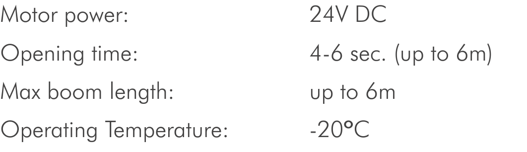 sio-boom-barrier-specifications