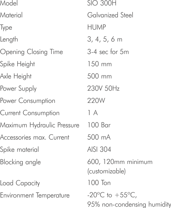 sio-spike-barrier-specifications