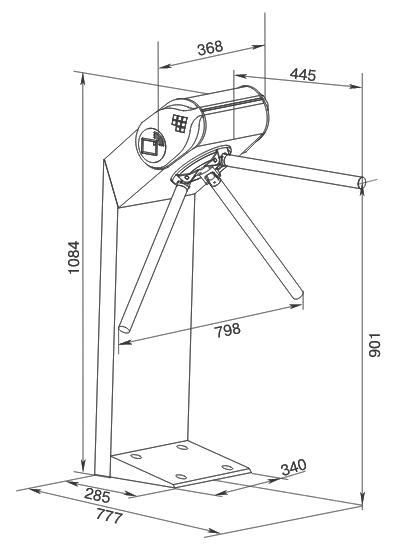 SIO-compact-turnstile-with-anti-panic-drawing