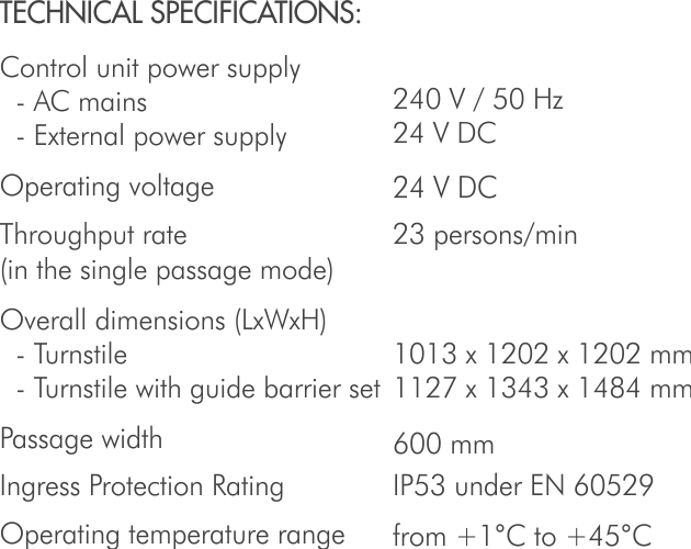 Specifications